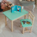 Детский стол с ящиком и стульчик, зеленый