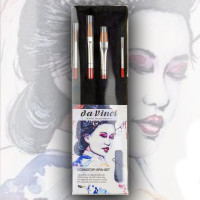 Набір пензлів для акварелі, синтетика DaVinci Cosmotop 4 шт у бавовняному чохлі