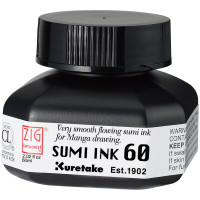 Тушь Kuretake ZIG Cartoonist sumi ink, 60 мл Черная