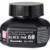 Тушь Kuretake ZIG Cartoonist black ink, 60 мл Черная