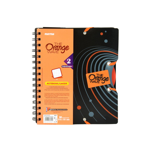 Блокнот MINTRA Orange double wire A4+, 90 листів, клітка, чорний