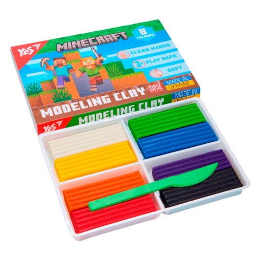 Пластилин YES Minecraft 8 цветов 160 г Пластилин YES Minecraft 8 цветов 160 г