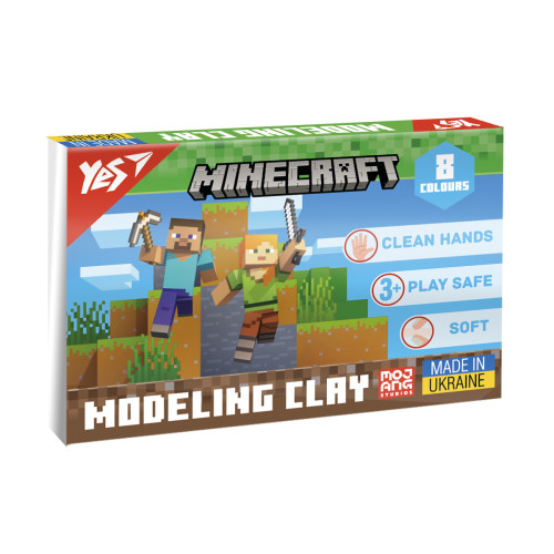 Пластилин YES Minecraft 8 цветов 160 г
