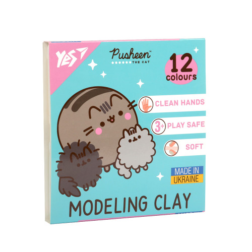 Пластилін Yes Pusheen 12 кольорів 240 г