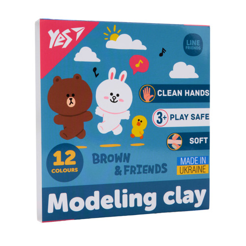 Пластилін Yes Line Friends 12 кольорів 240 г