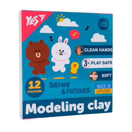 Пластилин YES Line Friends 12 цветов 240 г