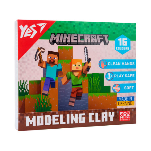 Пластилин YES Minecraft 16 цветов 320 г