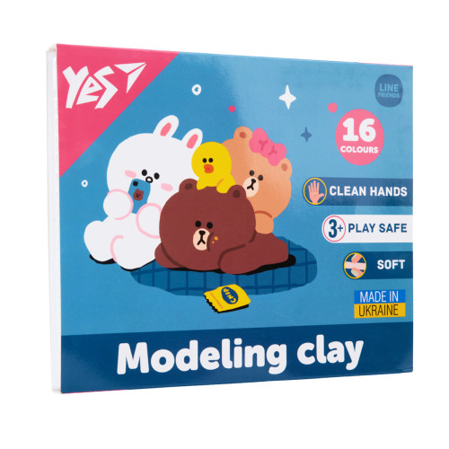 Пластилін Yes Line Friends 16 кольорів 320 г