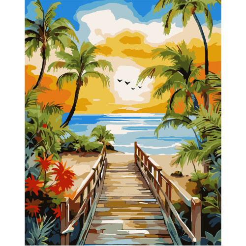 Картина по номерам Тропический пляж 40х50 см, SANTI