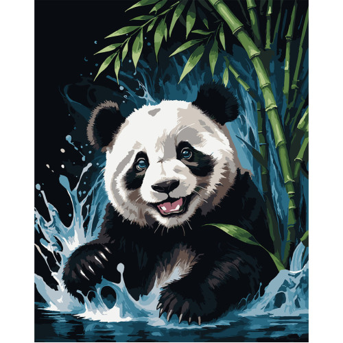 Картина по номерам Веселая панда 40х50 см, SANTI