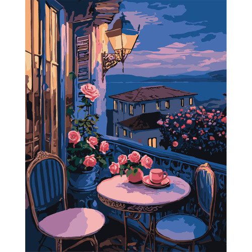Картина по номерам Вечер на балконе 40х50 см, SANTI