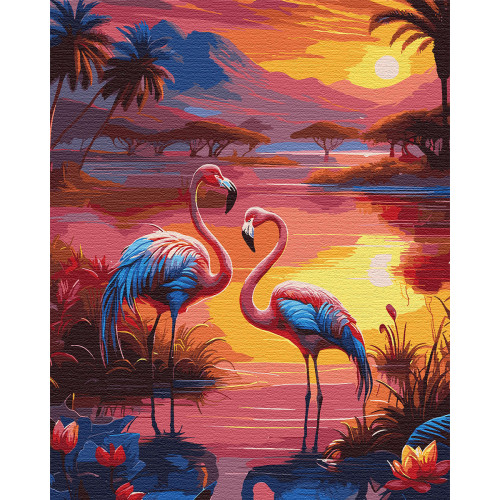 Картина по номерам Розовые фламинго 40х50 см, SANTI