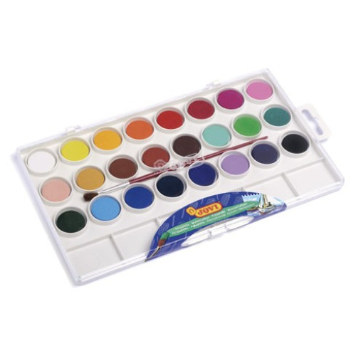 Набір акварельних фарб Jovi, 24 кольори в комплекті з пензликом (800/24)