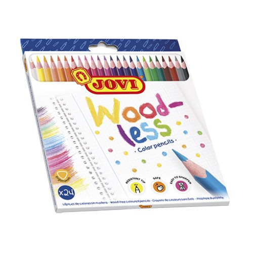 Набір кольорових олівців Jovi Woodless, тригранні 24 кольори