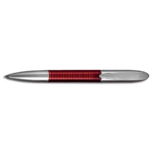 Ручка шариковая Senator SOLARIS металлическая, с поворотным механизмом, прозрачно-красный+хром