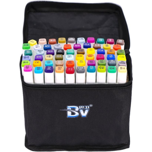 Набор двусторонних скетч-маркеров BV800-60, 60 цветов в сумке