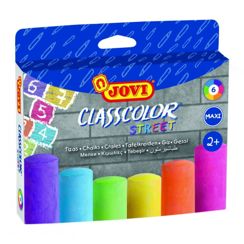 Набір кольорових крейд Jovi Classcolor Street 6 кольорів, d=20 мм