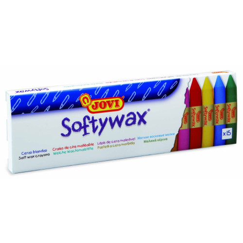 Набір м'яких воскових крейд Jovi Softywax з ефектом масляної пастелі, 15 кольорів