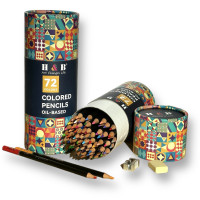 Набір олійних кольорових олівців H&B, 72 шт