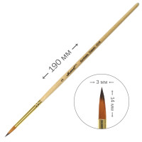 Пензель синтетика професійна Monet 101R кругла №3 (M101R3)