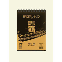 Альбом на спіралі зверху, для ескізів Schizzi Fabriano A4, 90г/м2, 120 аркушів