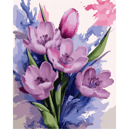 Картина по номерам с алмазной мозаикой SANTI Нежность тюльпанов, 40x50 см
