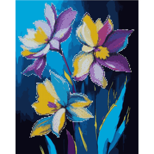 Картина по номерам с алмазной мозаикой SANTI Загадочные цветы, 40x50 см
