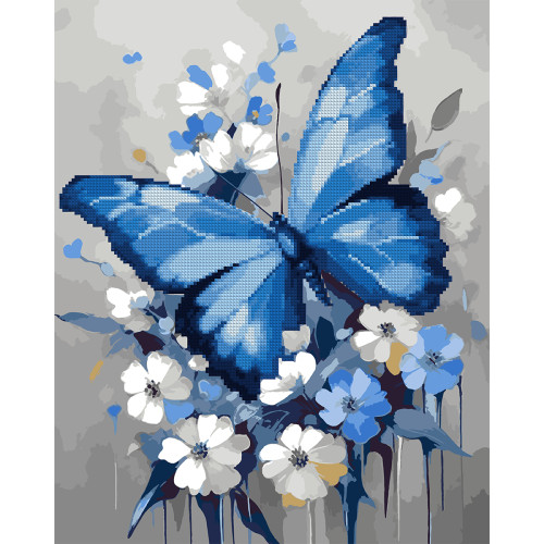 Картина по номерам с алмазной мозаикой SANTI Бабочка на цветах, 40x50 см