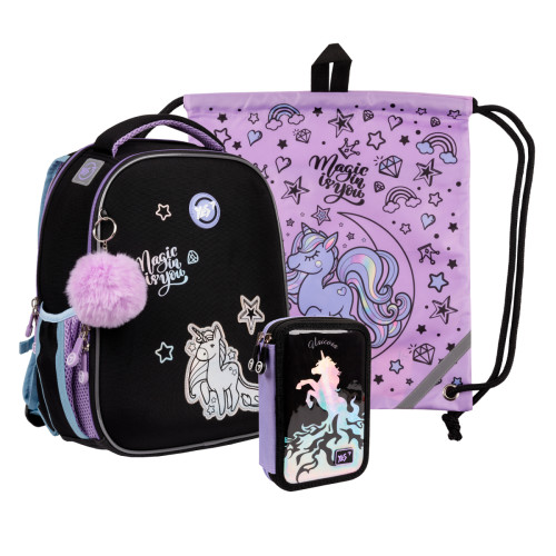 Набор для школьника с рюкзаком YES H-100_Collection Magic Unicorn