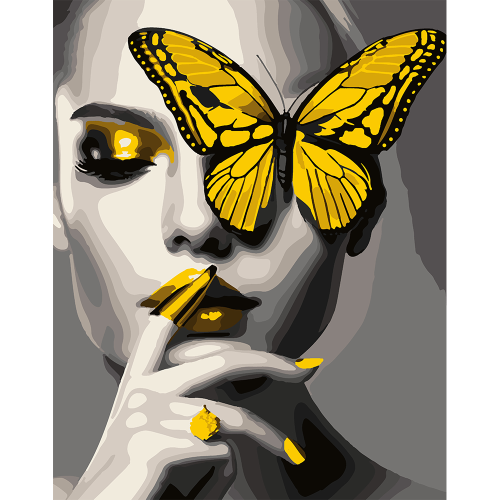 Картина по номерам SANTI Девушка с золотой бабочкой 40x50 см