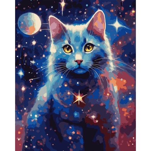 Картина по номерам SANTI Магический кот, 40x50 см метал. краски
