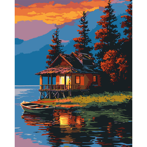 Картина по номерам SANTI Вечернее озеро, 40x50 см