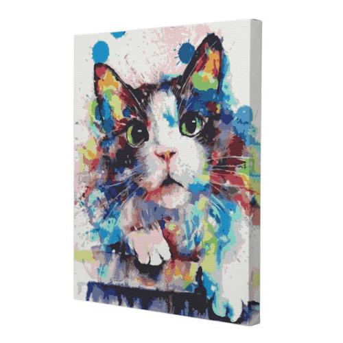 Картина по номерам Riviera Blanca Красочная кошка 40x50 см (RB-0048)