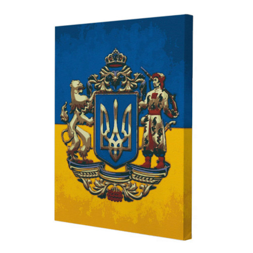 Картина по номерам Riviera Blanca Большой герб Украины 40x50 см (RB-0546)