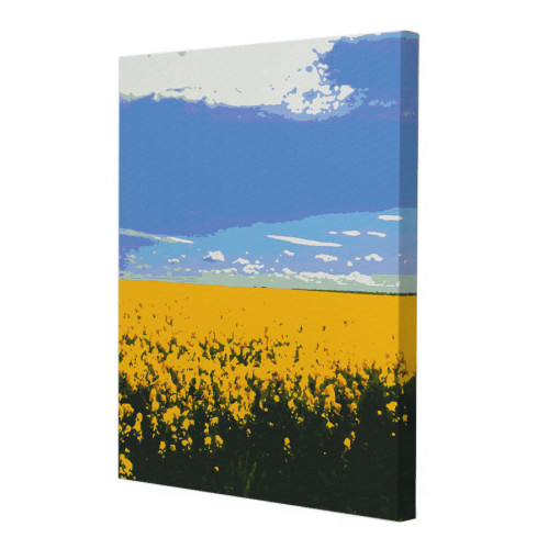 Картина по номерам Riviera Blanca Сине-желтое поле 40x50 см (RB-0462)