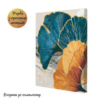 Картина за номерами Riviera Blanca Золотово-блакитні пелюстки 40x50 см (RB-0723)