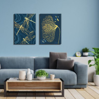 Набор картин по номерам с красками металликами Dragonflies (ITR-035) 2 шт в наборе