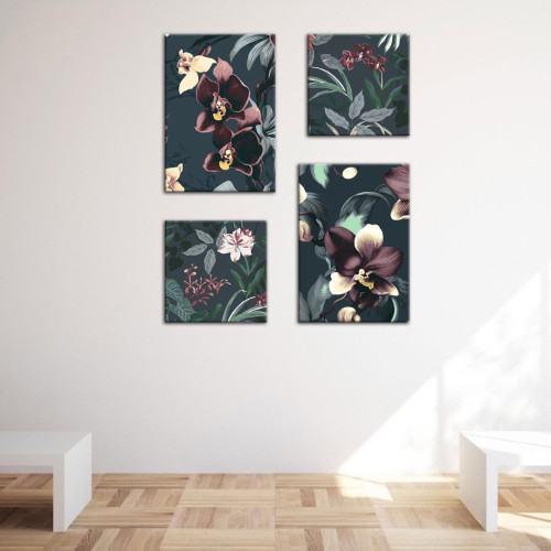 Набор картин по номерам Таинственные орхидеи (ITR-056) 4 шт в наборе