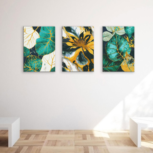 Набор картин по номерам с красками металликами Золотой сад (ITR-064) 3 шт в наборе