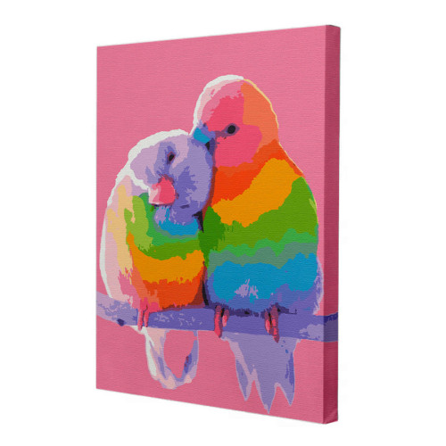 Картина по номерам Riviera Blanca Радужные попугайчики 40x50 см (RB-0006)