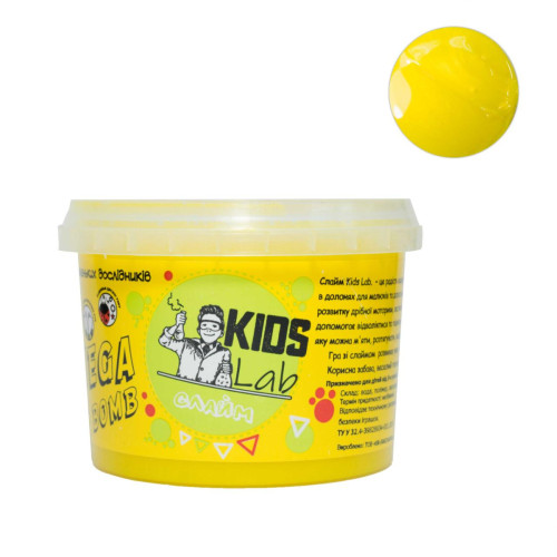 Слайм темно-жовтий №08 KIDS LAB 350 г