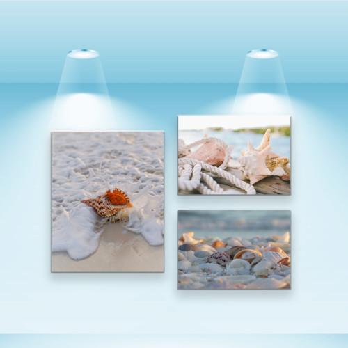 Комплект постеров, холст на подрамнике Берег моря (PS-028) 3 шт в наборе