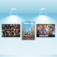 Комплект постерів, полотно на підрамнику Roblox (PS-088) 40x28 см - 3 шт у наборі