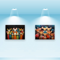 Комплект постеров, холст на подрамнике Family (PS-110) 40x28 см - 2 шт в наборе