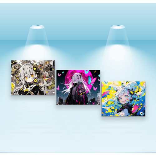Комплект постеров, холст на подрамнике Anime girl (PS-189) 3 шт в наборе