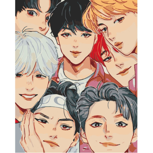 Картина по номерам BTS. Anime Art 10277-AC, 40х50 см