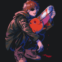 Картина за номерами Chainsaw-man 16081-AC, 40х40 см Картина за номерами Chainsaw-man 16081-AC, 40х40 см