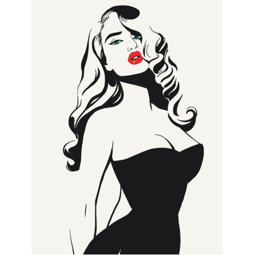 Картина по номерам Lady in black 10060-AC, 30х40 см
