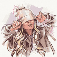 Картина по номерам Winter girl 10230-AC, 40х40 см