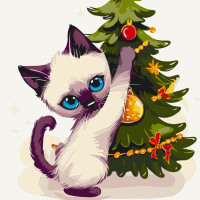 Картина за номерами Шкідливий котик 11686-AC, 30х30 см Картина за номерами Шкідливий котик 11686-AC, 30х30 см